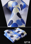 Pocket Square Classic Party Wedding Dot Striped 3.4" Silk Fashion Wedding Mens Extra Long Tie XL Necktie Handkerchief Set #Q7