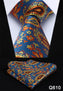 Pocket Square Classic Party Wedding Floral 3.4" Silk Wedding Mens Extra Long Tie XL Necktie Handkerchief Set #Q6