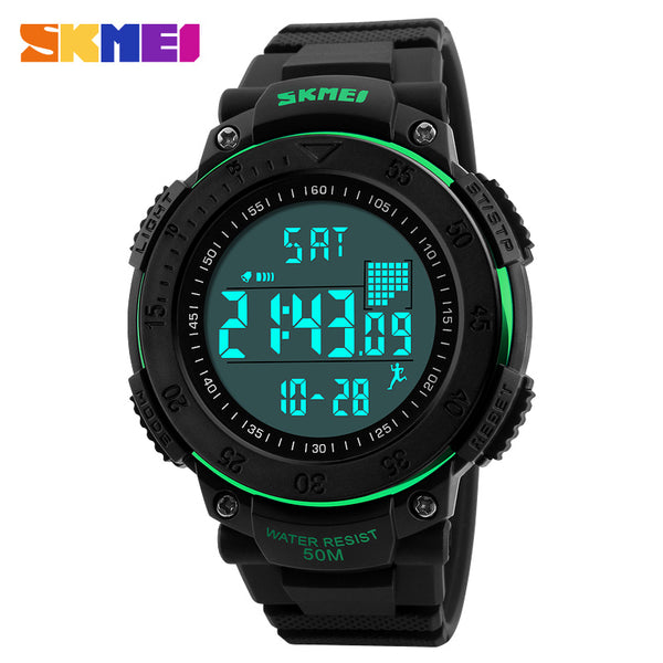 SKMEI Brand LED Digital Watch Men Pedometer Wristwatch Multifunctional Waterproof Military Sports Watches Relogio Masculino