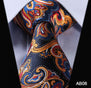 TF2014N Dark Blue Orange Floral 100% Silk New Hot Jacquard Woven Classic Man's Tie Necktie