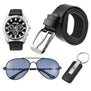 Luxury Men Watch Gift Set Sunglasses Keychain Top Quality Belt Multiple Time Zone Wrist Watch Classic Business Reloj Hombre 2017