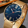 Curren Mens Watches Top Brand Luxury Gold Quartz Men Watch Waterproof Mesh Strap Casual Sport Male Clock Watch Relogio Masculino