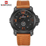 Mens Watches NAVIFORCE Top Luxury Brand Men Leather Watches Man Analog Quartz Clock Waterproof Sports Army Military Wrist Watch