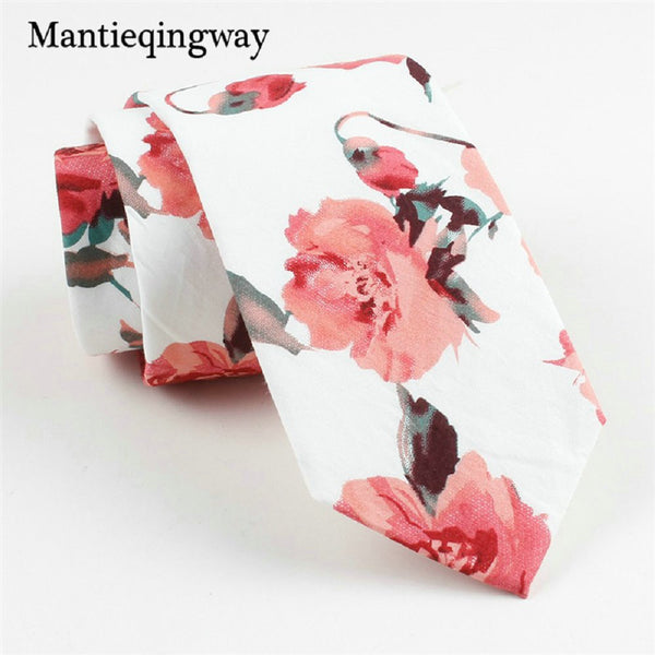 Mantieqingway 7cm Animals Birds Pattern Neck Ties For Mens Cotton Floral Necktie for Wedding Skinny Gravata Masculina Cravat