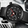 BREAK Men Quartz Sport Watch Man Rubber Leather Strap Casual Fashion Top Luxury Brand Waterproof Geek Creative Gift Wristwatches