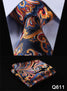 Pocket Square Classic Party Wedding Floral 3.4" Silk Wedding Mens Extra Long Tie XL Necktie Handkerchief Set #Q6