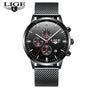 2018 LIGE Brand Luxury full Stainless Steel Watch Men Business Analog Quartz Watches Military Wristwatch Waterproof Relogio