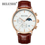 BELUSHI Watch Men Business Sport Quartz Wrist Watch Men Top Brand Luxury Leather Waterproof Clock Male relogio masculino hodinky