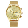BAOGELA Men's Watch Waterproof, Analog Quartz Wrist Watches Gold With Black Stainless Steel Mesh Band, Chronograph Date 1611