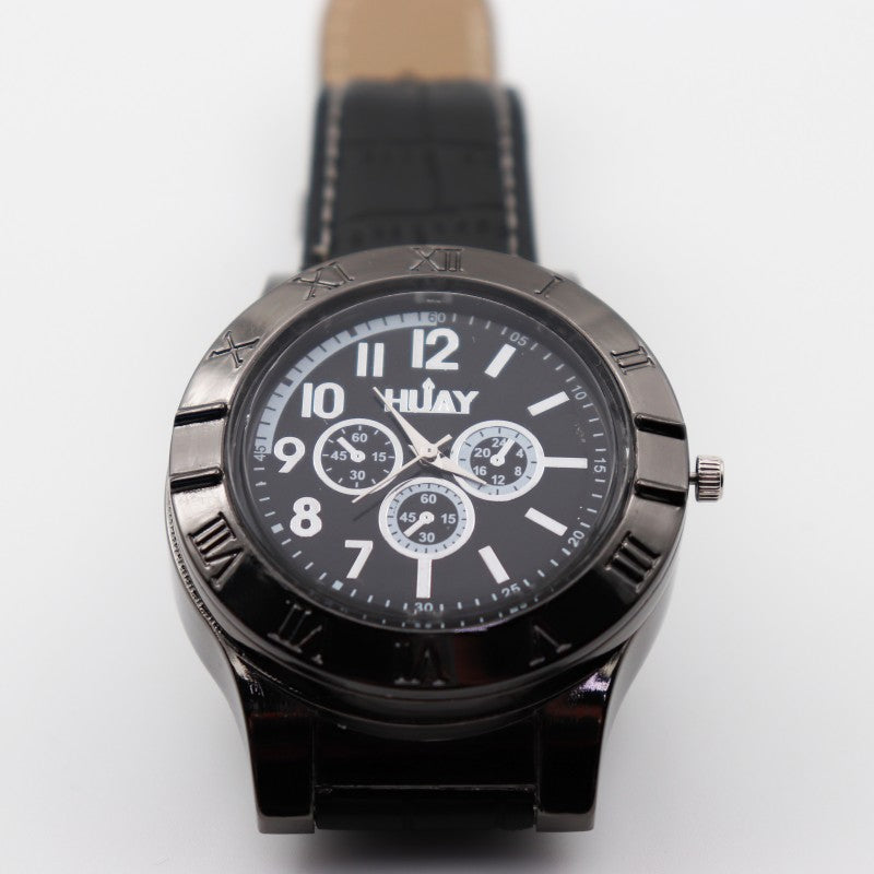 Lighter Watch Men's sports Casual Quartz Watches with leather strap Windproof Flameless Cigarette Lighter USB Charging F665