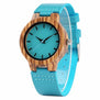 Luxury Royal Blue Wood Watch Top Women Quartz Wristwatch 100% Natural Bamboo Clock Casual Leather Creative Gifts Reloj de madera