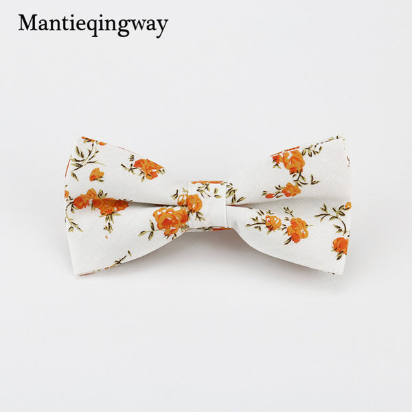 Mantieqingway Men's Cotton Floral Bowtie Brand Popular Apparel Neckwear Casual Mens Business Bow Ties for Men Wedding 6cm Cravat