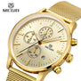 2018 Megir Golden Men Watch Luxury Fashion Business Quartz Watches Calendar Chronograph Analog Wristwatch Clock Man 2011