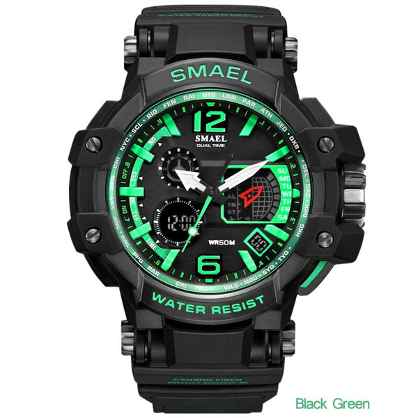 SMAEL Brand Men Quartz Digital Watch Men's Sports Watches S Shock Male Clock Relogios Masculino LED 30M Waterproof Wristwatches