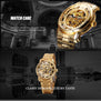 Men's Golden Skeleton Watches 2017 WINNER Auto Mechanical Wristwatches Stainless Steel Strap Top Brand Luxury +GIFT BOX