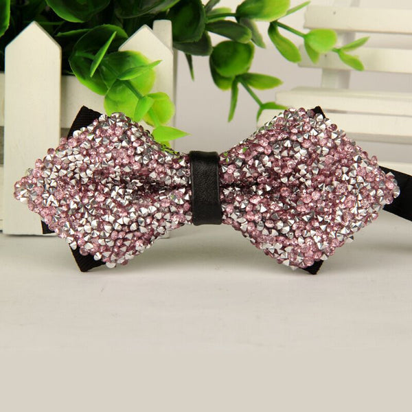 Hand made mens bowtie Silver crystal and gem bow tie 2016 new arrival gentlemen fashion casual gravata borboleta masculina lot