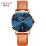 Men luxury brand quartz watches leather strap minimalist ultra-thin waterproof watch fashion wrist watch with high quality