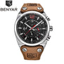 BENYAR Large dial design Chronograph Sport Mens Watches Fashion Brand Military waterproof Quartz Watch Clock Relogio Masculino