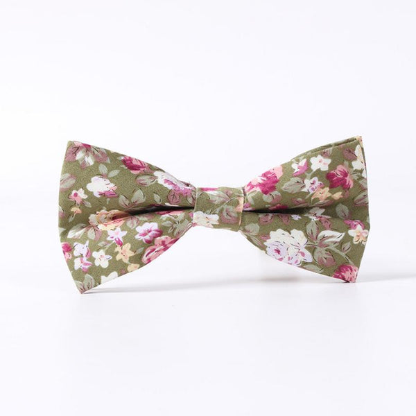 Mantieqingway Floral Printed Cotton Bowtie for Men Wedding Gentlemen Skinny Bow Tie Suits Tie Gravatas Slim Bowknot Cravats