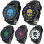 2015 Fashion Sports Men's Silicone Skull Punk Quartz Wrist Watch Wristwatch