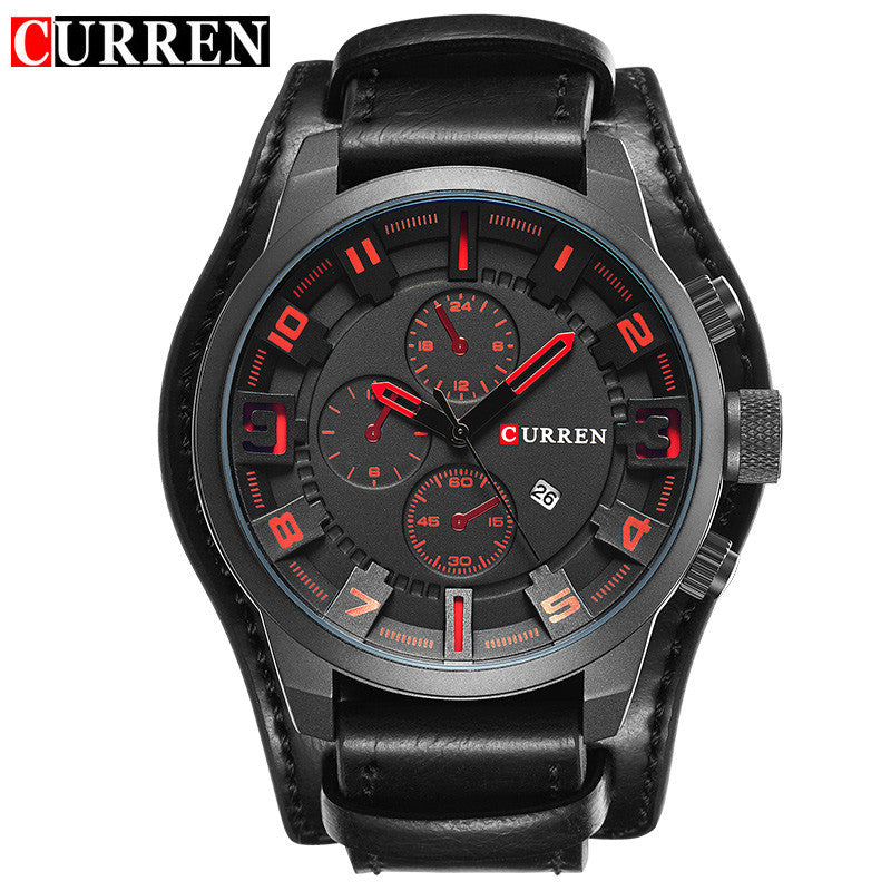 2018 Curren Mens Watches Top Brand Luxury Brown Leather Strap Quartz Watch Men Military Sport Waterproof Clock Relogio Masculino