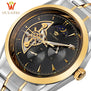 OUYAWEI GOLD Mechanical Wrist Mens Watch Top Brand Luxury Automatic Clock Men 22mm Stainless Steel Skeleton Reloj Hombre