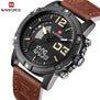 Top Luxury Brand NAVIFORCE Men Sports Watches Men's Leather Quartz Analog LED Clock Male Military Wrist watch Relogio Masculino