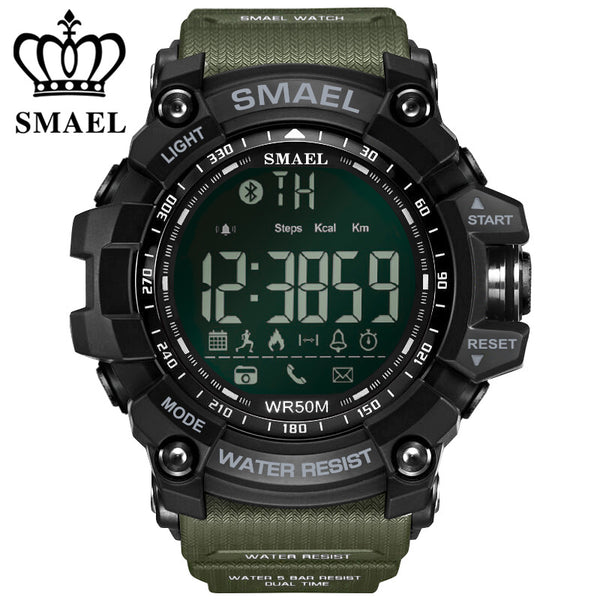 SMAEL Luxury Brand Smart Watch Men With BT Call/ SMS /Twitter/ Facebook/ Whatsapp/ Skype Reminder Sports Steps Counting Watch