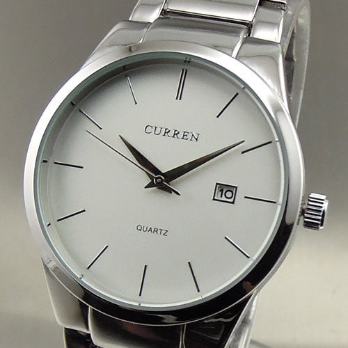 2016 CURREN NEW FASHION QUARTZ WATCHES HOURS CLOCK DATE DAY WATER SILVER HAND SPORT MILITARY MEN STEEL WRIST WATCH