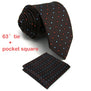 A37 Brown Blue Red Polka Dots Men's Ties Necktie Silk Fashion Novelty Dress for male Classic Brand New extra long size Hankies