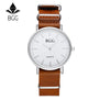 BGG Ultra Thin Mens Watches Simple 2016 Hot Fashion Brand Quartz Watch Waterproof Genuine Leather Business Men Clock Silver