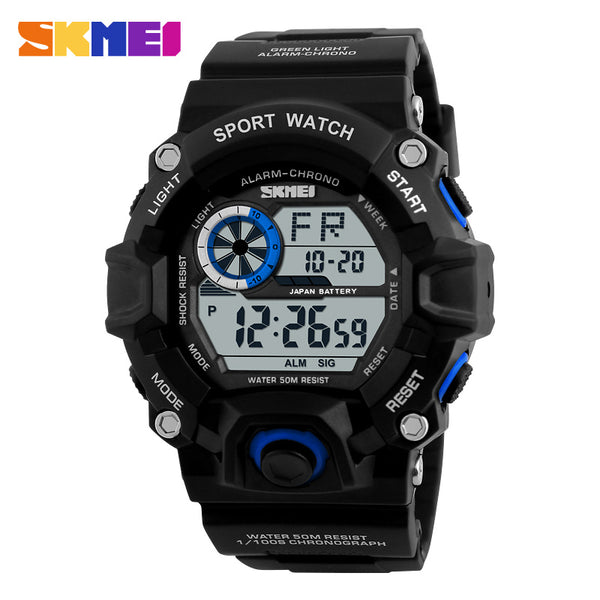 SKMEI Fashion Camo Digital Watch Men Chronograph Sport Army Green Watch Military Camouflage LED Wristwatch 50M Waterproof 1019