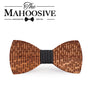 MAHOOSIVE Wood Bow Tie Wedding Decoration High Quality Handmade Wooden Bow Ties with Case Free Ultra-light Fashion