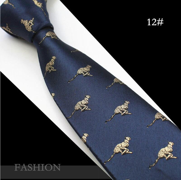 JEMYGINS Animal Mens Ties Silk Jacquard Weave Christmas Tie Slim Necktie Gravata Classic Fashion Business Wedding Tie For Men