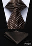 Polka Dot 3.4" 100%Silk Wedding Jacquard Woven Men Tie Necktie Pocket Square Handkerchief Set Suit #RD1