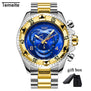 Relogio TEMEITE 2018 New Quartz Watches Mens Fashion Creative Heavy Waterproof Wristwatch Luxury Gold Blue Full Steel Masculino