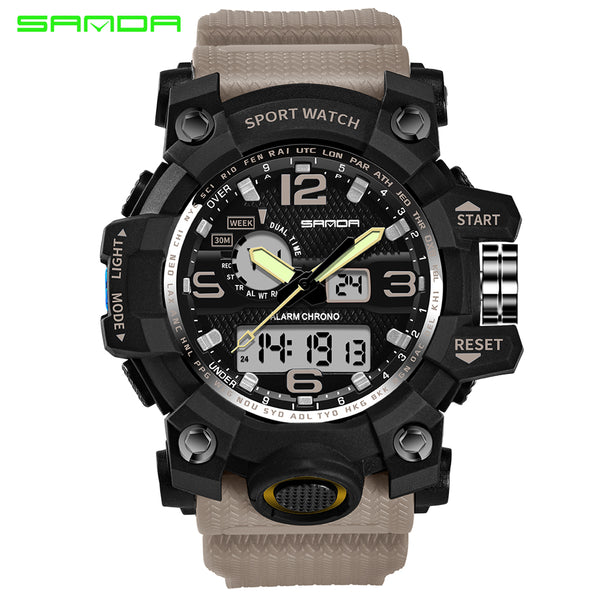 Top Luxury Brand Sanda Men Sport Watches Men's Quartz LED Analog Clock Man Military Waterproof Wrist Watch Relogio Masculino New