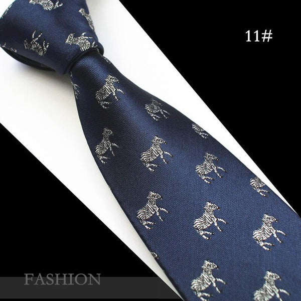 JEMYGINS Animal Mens Ties Silk Jacquard Weave Christmas Tie Slim Necktie Gravata Classic Fashion Business Wedding Tie For Men