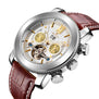 MG. ORKINA Big Case Man Watch Tourbillon Mechanical Male Clock Auto Date Timepiece Leather Strap Display Relogio Masculino