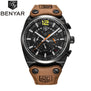 BENYAR Large dial design Chronograph Sport Mens Watches Fashion Brand Military waterproof Quartz Watch Clock Relogio Masculino