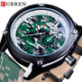 CURREN Army Fashion Military Design Green Nylon Band Waterproof Luminous Hands Mens Watch Top Brand Luxury Quartz Sport Watches