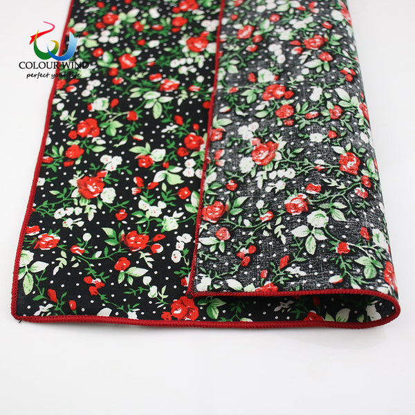 Genuine Yiyanyang Cotton Floral Pocket Square 9.05 Inch Camo Color Polyester Paisley Handkerchief Tie For Men Gift Gentle Hanky