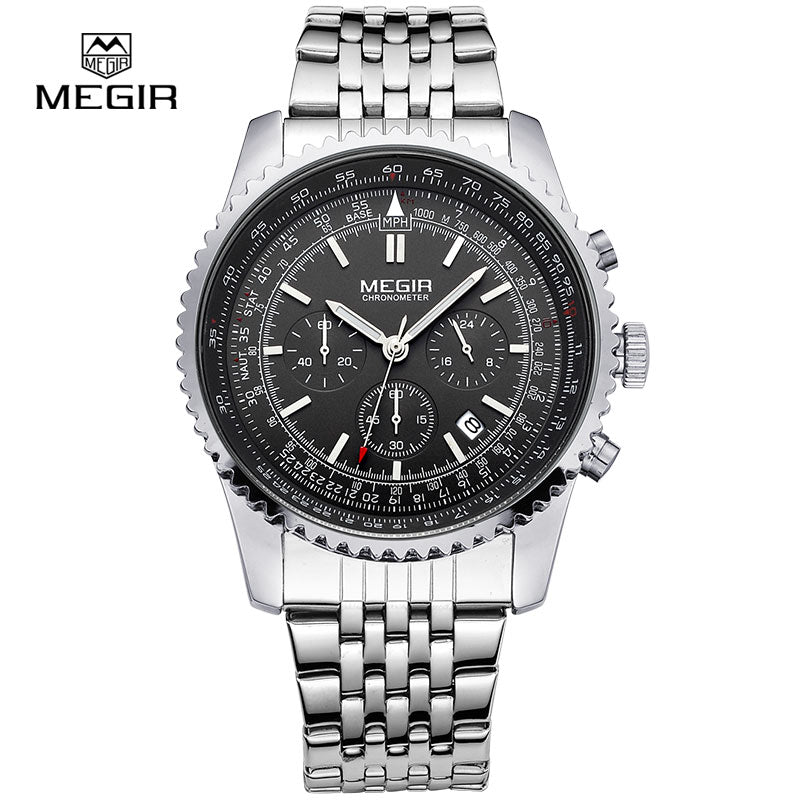 MEGIR fashion mens quartz wristwatch men's luxurious business waterproof watch 2008 free shipping