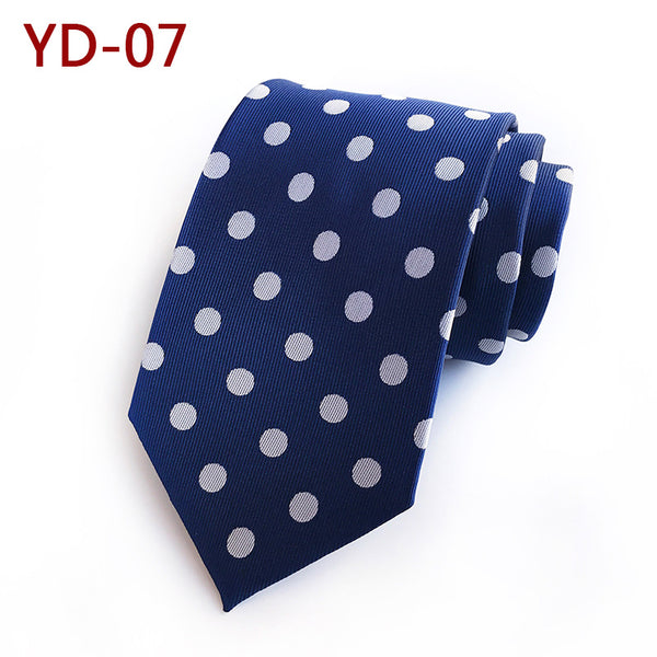 Jbersee Mens Ties silk Tie Slim Business Wedding Necktie Blue Ties Men Polka Dot Ties for Men Gravata 8cm LD8057