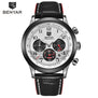BENYAR Brand Sport Waterproof Chronograph Men Watch Top Brand Luxury Male Leather Quartz Military Wrist Watch Men Clock saat