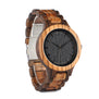 BOBO BIRD Men's Walnut and Ebony Wooden Watch with All Wood Strap Quartz Analog watch with Quality Miyota Movement clock gifts