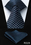 Polka Dot 3.4" 100%Silk Wedding Jacquard Woven Men Tie Necktie Pocket Square Handkerchief Set Suit #RD1