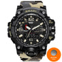 SMAEL Brand Men Watch Dual Time Camouflage Military Watch Digital Watch LED Wristwatch 50M Waterproof 1545BMen Clock Sport Watch