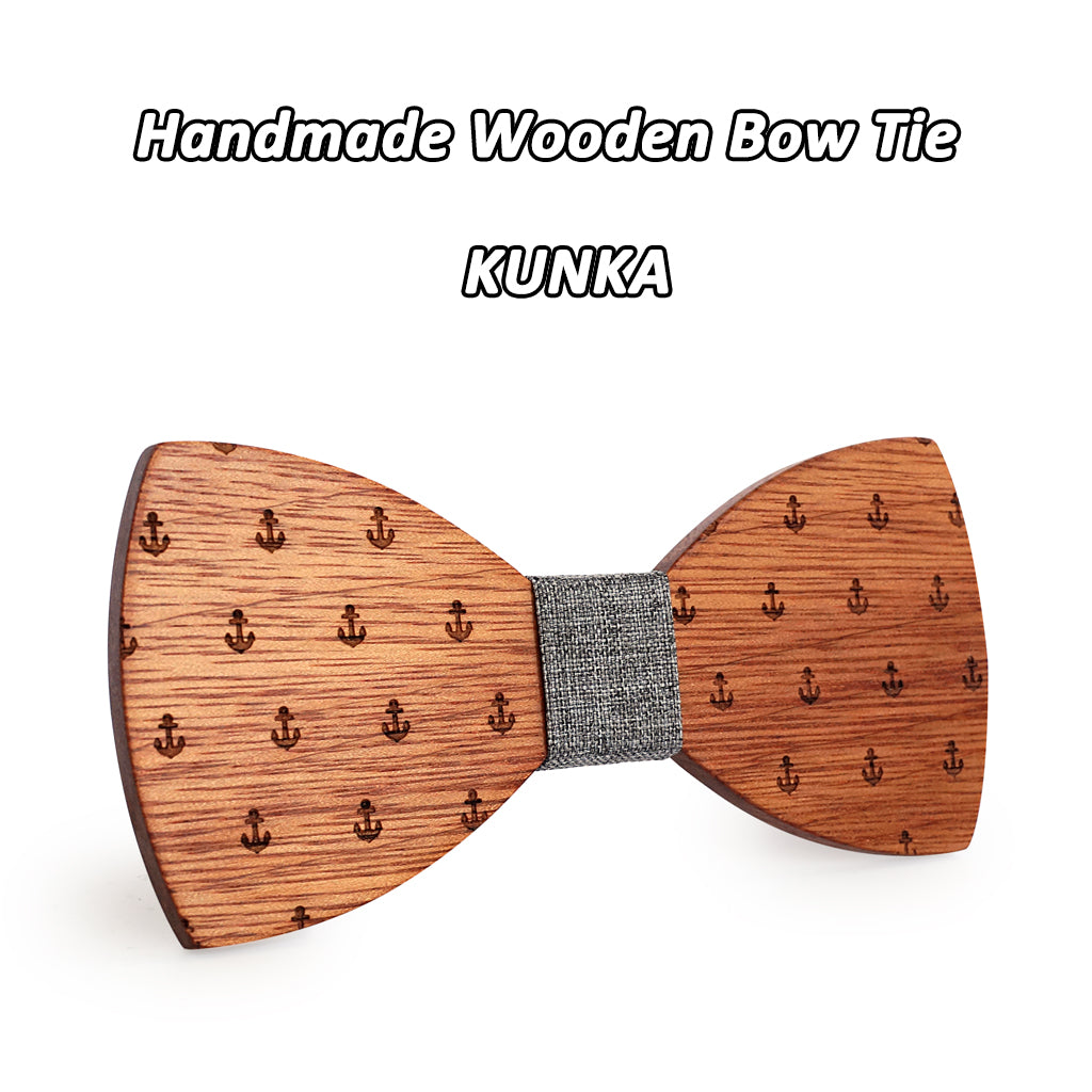 MAHOOSIVE Classic Captain Wood Bow Ties Wooden Butterfly Bowknots Gravatas Cravat