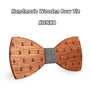 MAHOOSIVE Classic Captain Wood Bow Ties Wooden Butterfly Bowknots Gravatas Cravat